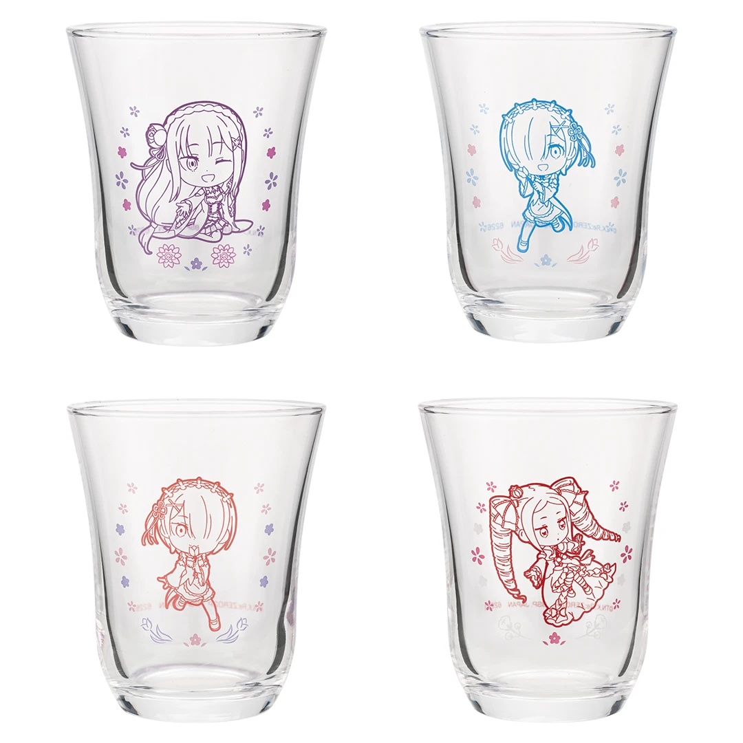 愛蜜莉亞 雷姆 拉姆 碧翠絲 玻璃杯 約9cm
