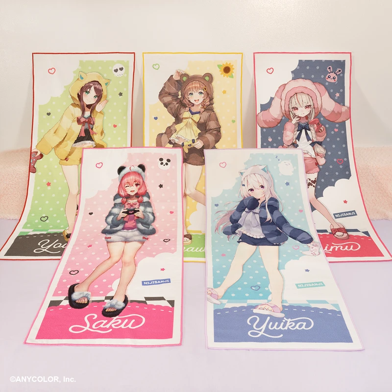 彩虹社 遊戲少女 角色毛巾 約80cm
