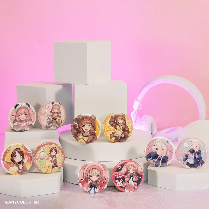 彩虹社 遊戲少女 徽章組 約6cm