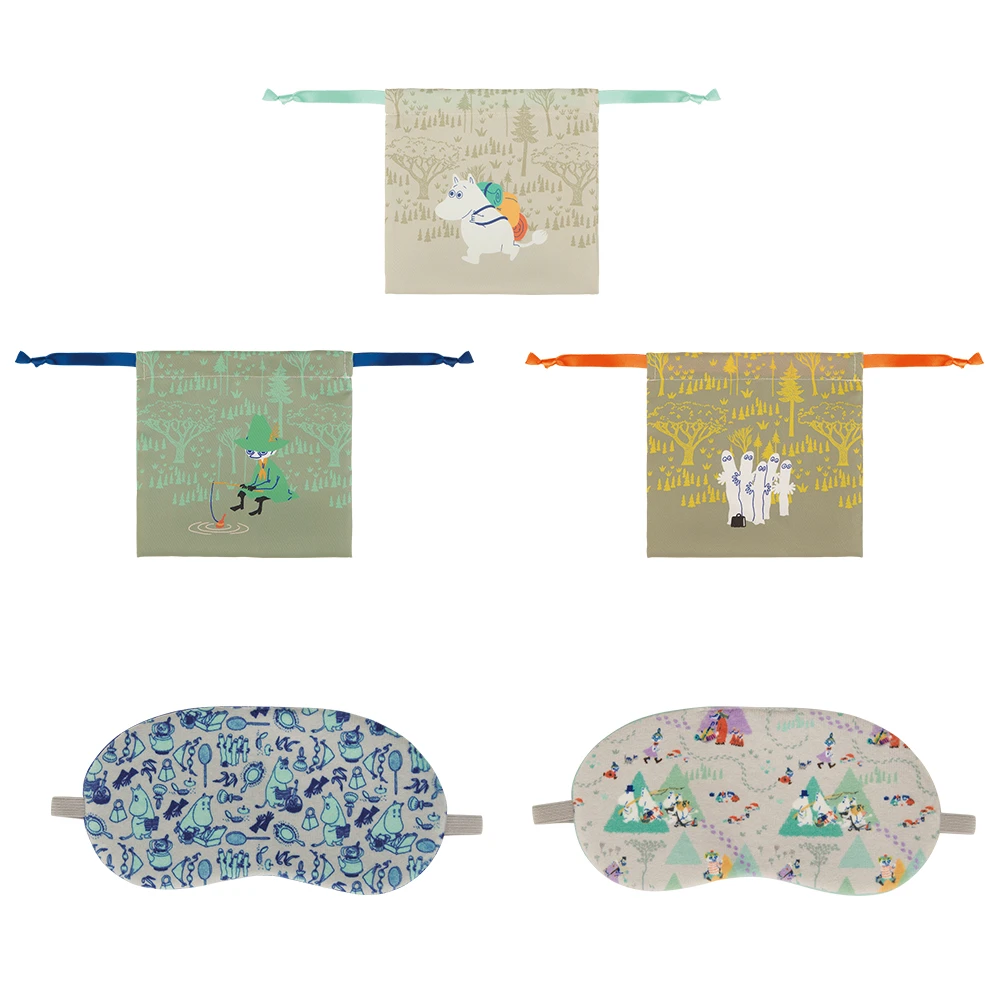 嚕嚕米 旅行小物 (束口袋約15cm／眼罩約17cm)