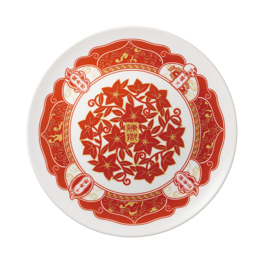 煉獄家族 桔梗花 華麗彩繪 陶瓷盤 約19cm