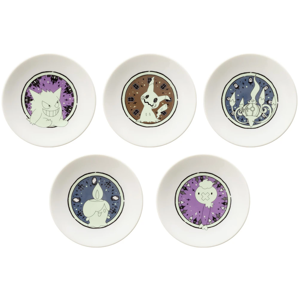 耿鬼／謎擬Q／水晶燈火靈／燭光靈／飄飄球 小皿 約12cm