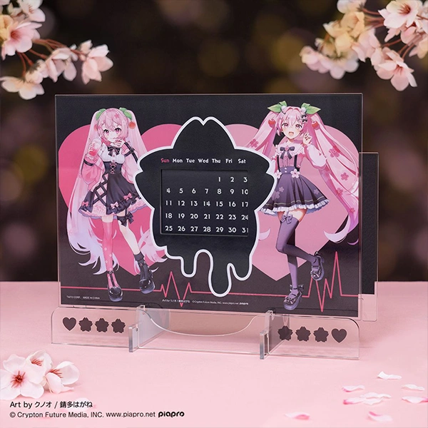 櫻初音 壓克力萬年曆  約23×16cm