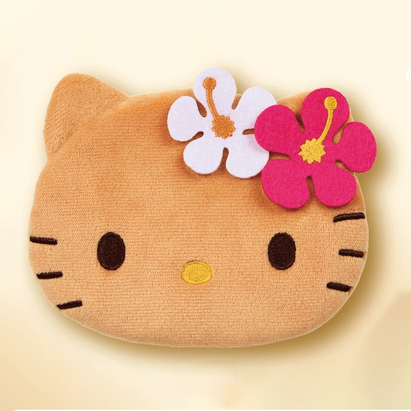 蜜糖色 Kitty 大頭零錢包 約12.5×10.5cm