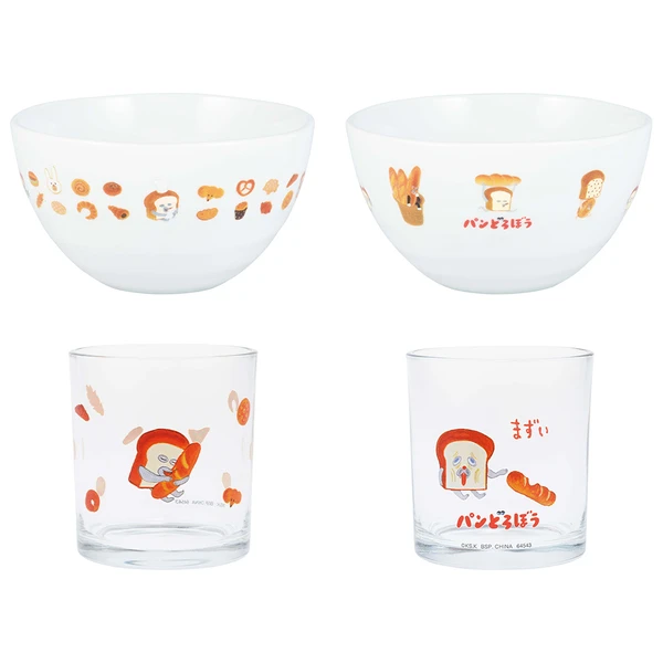 麵包小偷 湯碗約10cm／玻璃杯約8cm