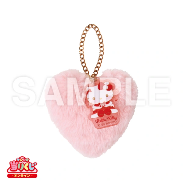 凱蒂貓 愛心毛絨吊飾 A款 約10.5×9cm