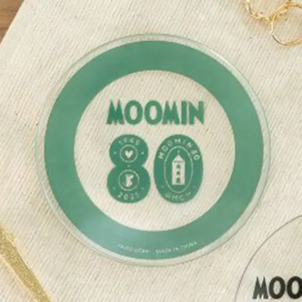 MOOMIN 80周年紀念設計 玻璃盤 綠色ver. 約10cm