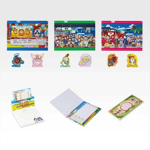 桃太郎電車 文具收藏（A4資料夾／貼紙約5cm／便條紙約9cm ／A6筆記本／鈔票便條紙16cm）