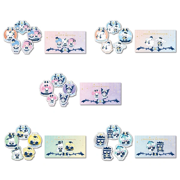 三麗鷗角色 Holiday主題 貼紙套組（收納袋約10×18.5cm／貼紙約7cm）