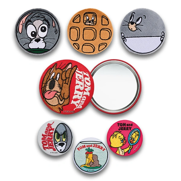 Tom and Jerry 徽章／隨身鏡 約7.4cm