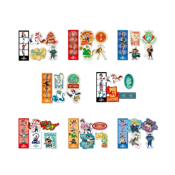 動物方城市 主題貼紙組 約8cm