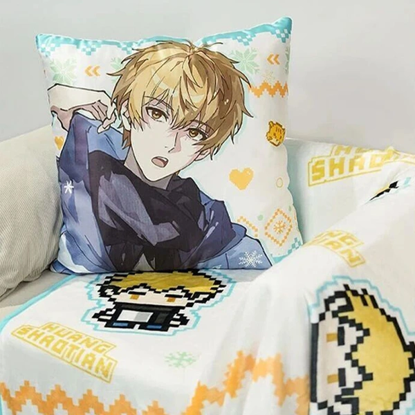 黃少天 抱枕約40cm 毯子展開約100×130cm