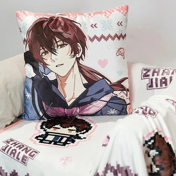 張佳樂 抱枕約40cm 毯子展開約100×130cm