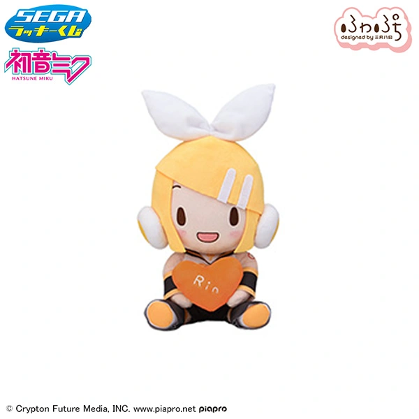 鏡音鈴 軟萌坐姿娃娃 約15~24×12×23cm