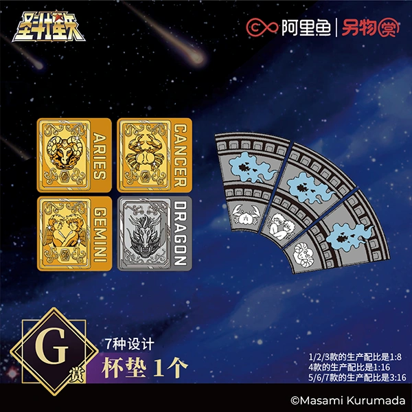 聖域火時鐘／聖衣星座 杯墊 約7cm