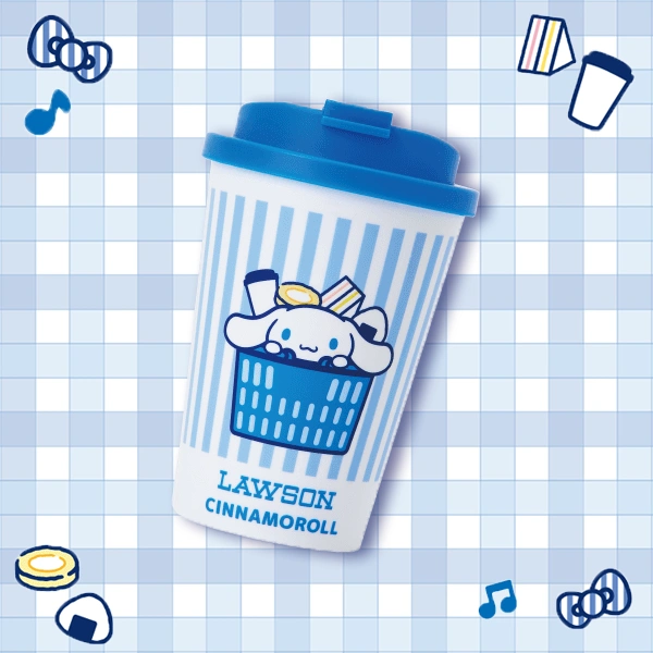 羅森 × 大耳狗 淺藍款 隨身杯 約9.5x14.5cm