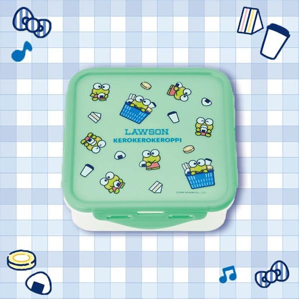 羅森×大眼蛙 綠色款 保鮮盒 約15.5x15.5x5cm