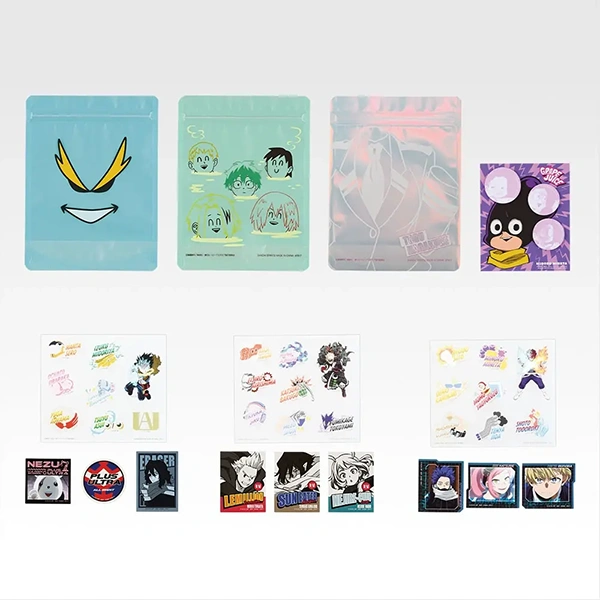 我的英雄學院 夾鏈袋約16cm／迷你便條紙約3~4cm／貼紙約5.5cm／透明貼紙約13cm