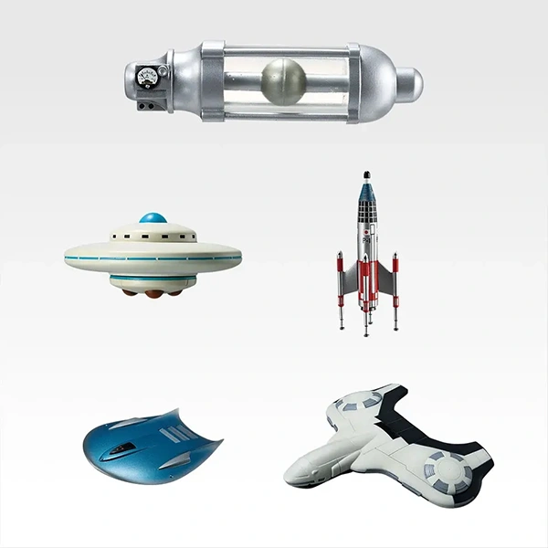 氧氣破壞裝置／X星人飛碟／宇宙船P-1號／黑洞第三行星人飛碟／KIDS號時光機  迷你模型 約4.5～6cm