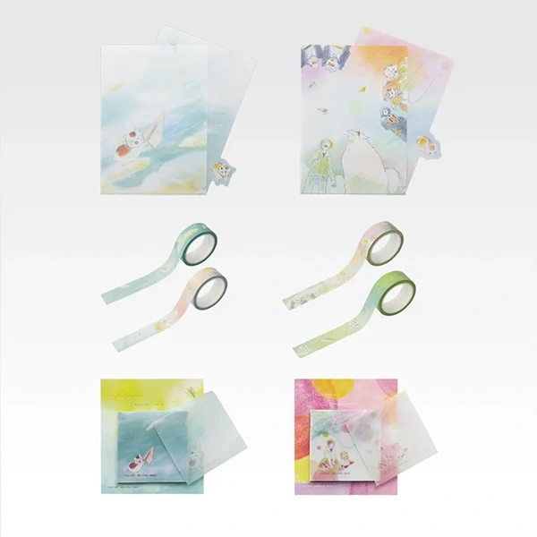 夏目友人帳 A4資料夾／便條紙約5cm／紙膠帶約1.5cm×7m