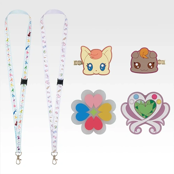 光之美少女 掛繩約45cm／軟膠髮夾約5cm／軟膠杯墊約8cm