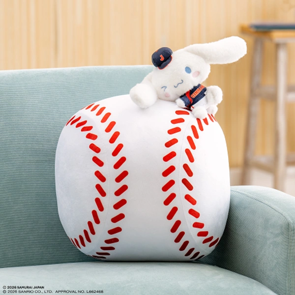 大耳狗 大型棒球靠墊 布偶 約38cm