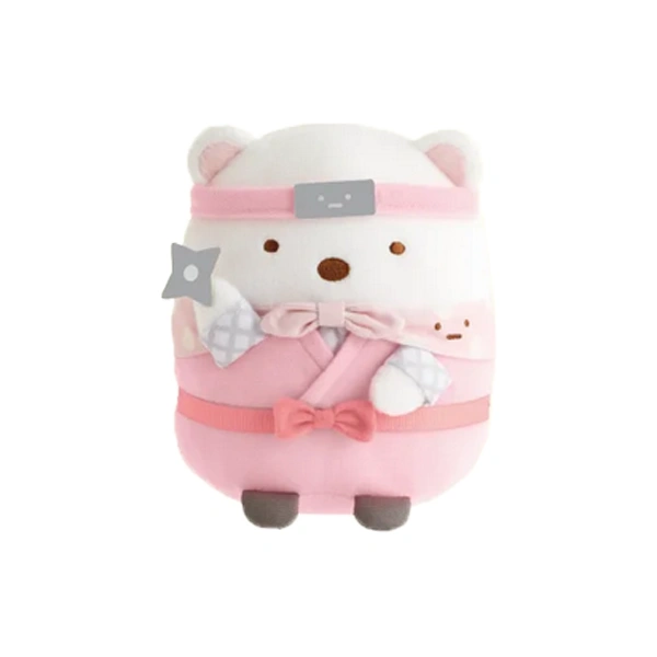 忍者 白熊 小娃 約15×13×12cm