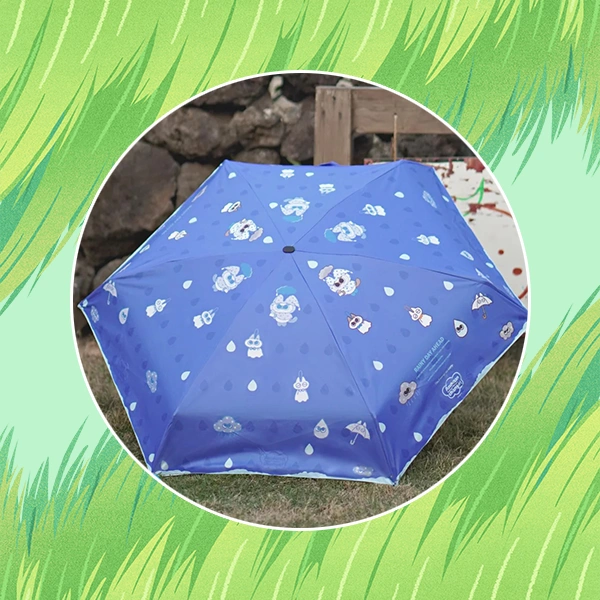 泥的天氣變變變 晴雨傘 藍色 約49cm