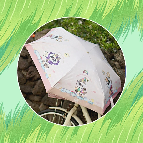 泥的天氣變變變 晴雨傘 粉紅色 約49cm