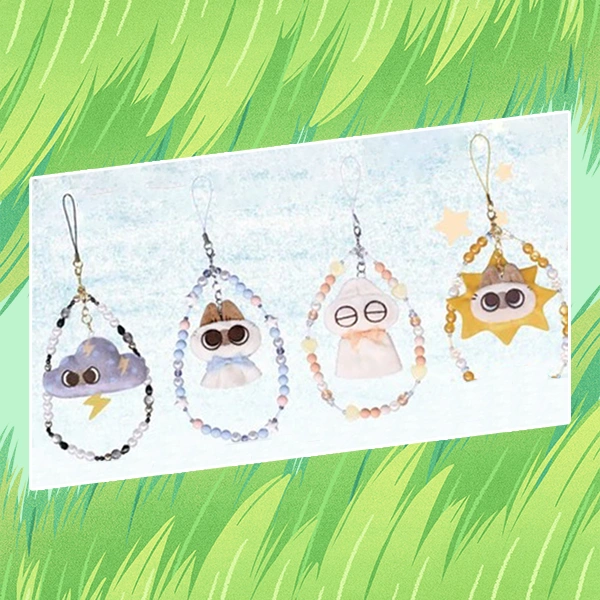 泥的天氣變變變 珠串吊飾娃娃吊飾 約6-8cm