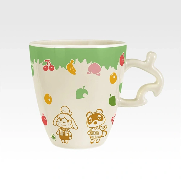 西施惠&豆狸 葉子形狀的手把 馬克杯 約9cm