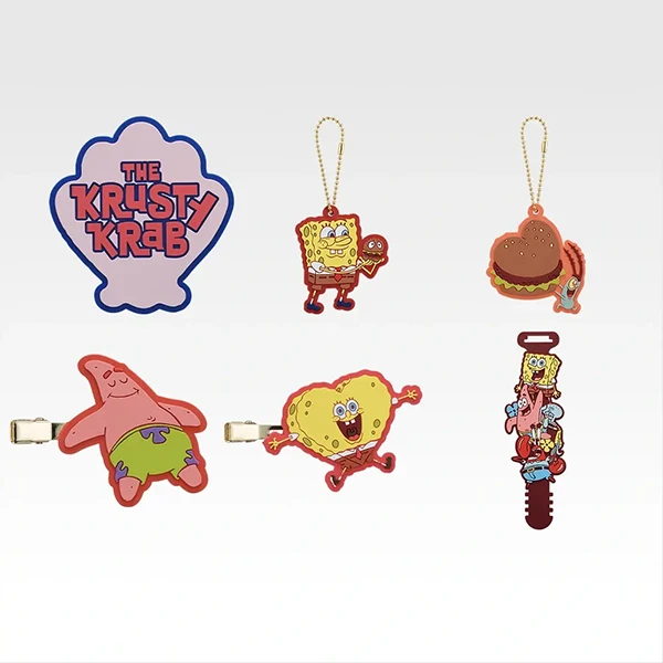 海綿寶寶 軟膠收藏 約4.5~14cm（杯墊／吊飾／髮夾／束線）