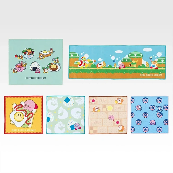 卡比 大口吃 ☆ 餐桌巾約35cm／長毛巾約60cm／方巾約25cm