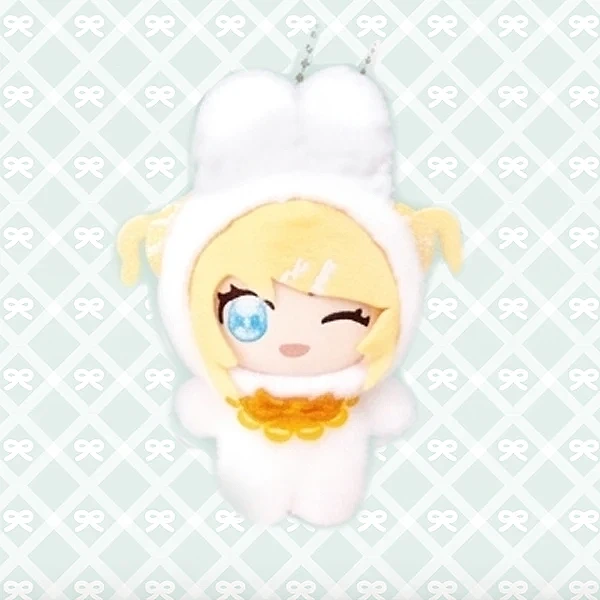 鏡音鈴 兔兔裝 娃娃吊飾 約12cm