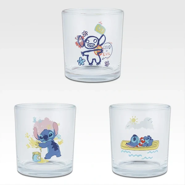 史迪奇 夏威夷主題 玻璃杯 約8cm
