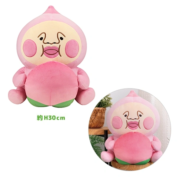 粉屁桃 坐姿娃娃 約30cm