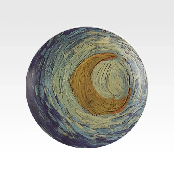 星夜 新月 彩繪圓盤 約17.5cm