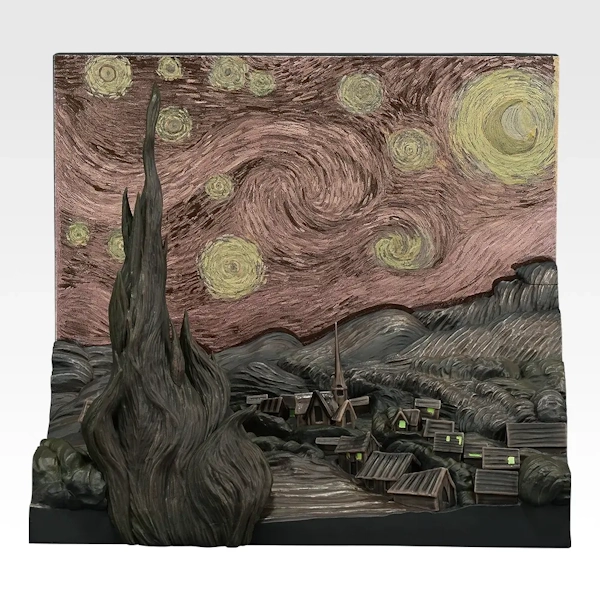 星夜 The Starry Night 夜光 Dark ver. 立體模型 約16.5cm