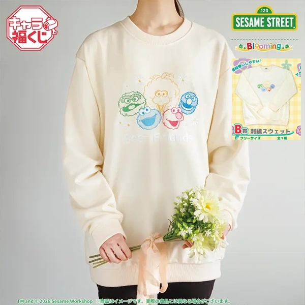 芝麻街 Blooming 刺繡 長袖運動衫