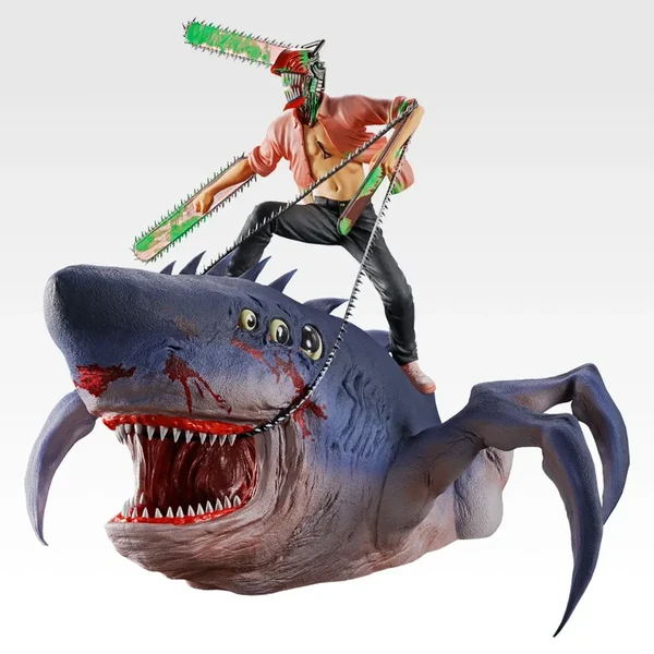 鏈鋸人＆鯊魚魔人 MEGAIMPACT 模型 異色版(縱向約23cm／橫向約30cm)