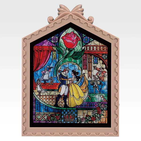 美女與野獸 Beauty and the Beast 彩繪玻璃風箱燈 約19cm