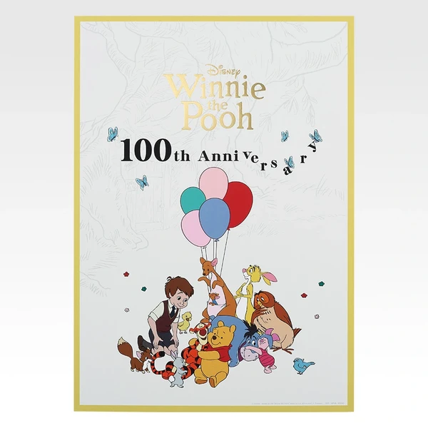 小熊維尼 100th周年紀念 燙金A3海報 A款