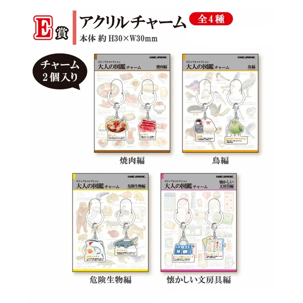 烤肉篇／鳥類篇／危險生物篇／懷舊文具篇 壓克力吊飾 約3cm