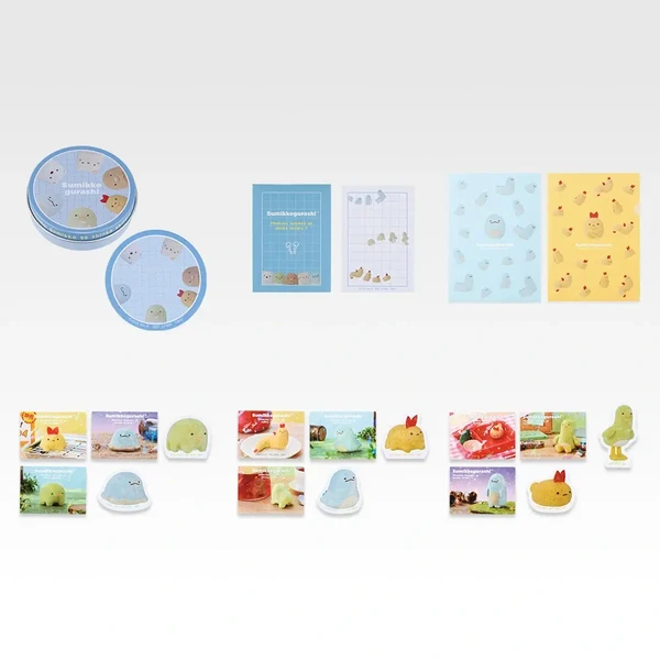 角落小生物 鐵罐約6cm／便條紙約5.5cm／A4資料夾／貼紙約4.5~7cm